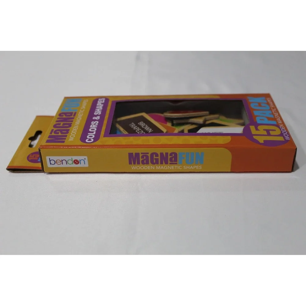 Bendon MagnaFun Wooden Magnetic Shapes 15 Pack Colors and Shapes Educational Toy